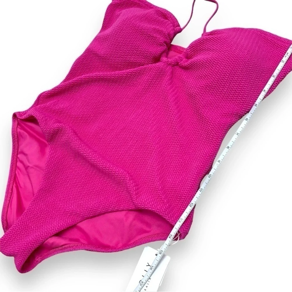 NWT Sea Folly Fuchsia Rose Pink Sea Dive Bandeau One Piece Swimsuit Size 10 (US)